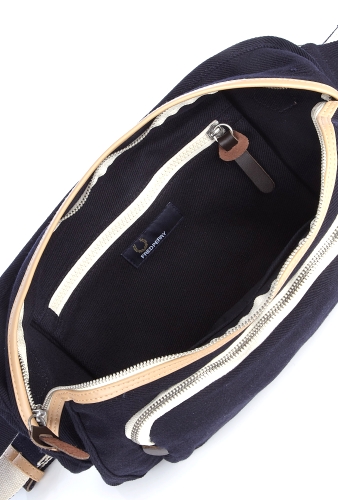 Navy Twill Vintage Shoulder Day Bag by Fred Perry