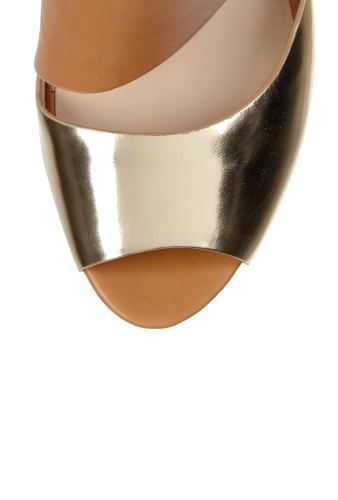 Neptune Metallic & Stacked Platform Peeptoe by Kors By Micha