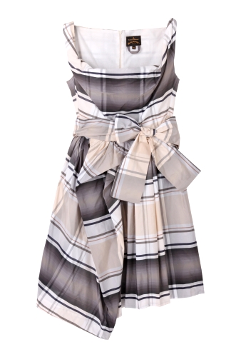 Neutral Friday Check Taffeta Dress by Vivienne Westwood Angl