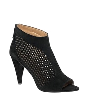 Nine West Gesture Perforated Peep Toe Ankle Boots