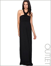 Noelle Adam Beaded Collar Maxi Dress