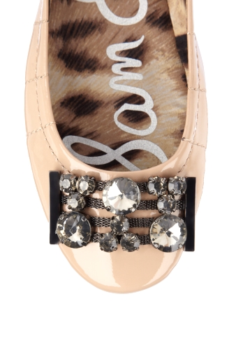 Nude Caper Jewelled Patent Flat by Sam Edelman