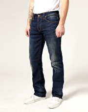 Nudie Average Joe Dark Organic Used Straight Jeans