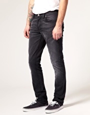 Nudie Grim Tim Broken Black Skinny Jeans