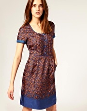 NW3 by Hobbs Paisley Dress in Washed Silk Twill
