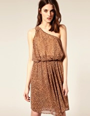Oasis Animal One Shoulder Dress