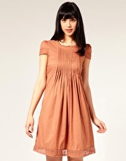 Oasis Lace Pintuck Dress