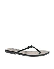 Oasis Plain Toe Post Flat Bow Sandals
