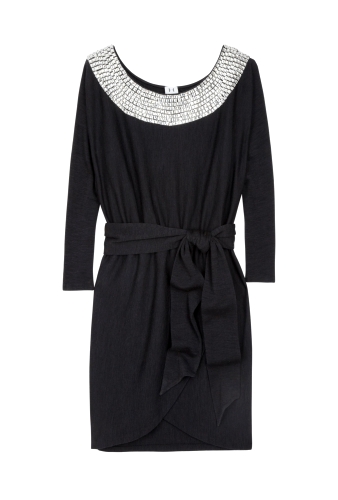 Off Shoulder Jewelled Sash Dress by Halston Heritage