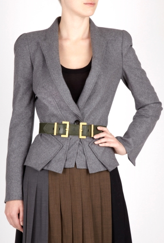 Olive Double Buckle Waisted Belt by Elegantly Waisted