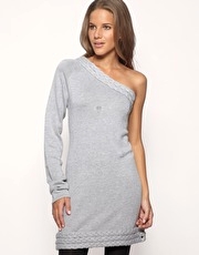 One Teaspoon Rope Trim Asymmetric Knitted Dress