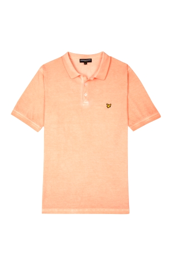 Orange Acid Wash Mesh Polo by Lyle and Scott
