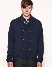 Original Penguin Double Breasted Shawl Neck Cardigan
