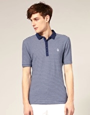 Original Penguin Small Collar Stripe Polo Shirt