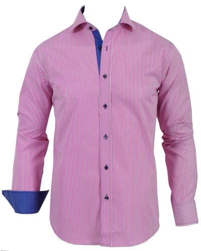 Oscar Slim Fit Skjorta Randig Fuxia