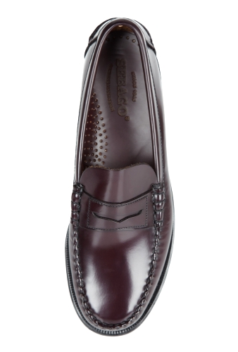 Oxblood High Shine Leather Penny Loafers by Sebago