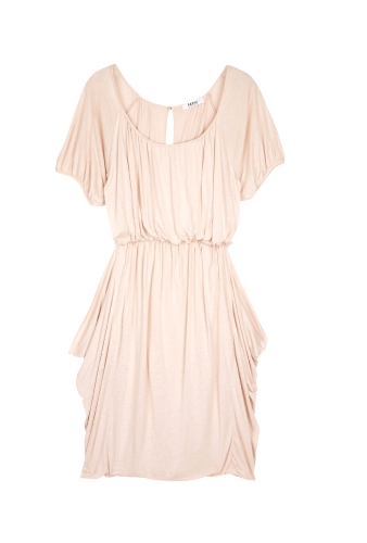 Pale Plaster Athena Gathered Dress by Farhi by Nicole Farhi