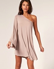 Paprika Embellished Shoulder One Sleeve Dress