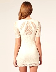 Paprika Lace Cut Out Back Detail Dress