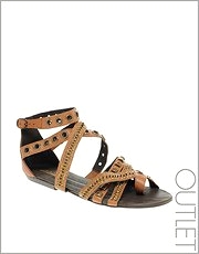 Park Lane Wrap Stud And Eyelet Flat Sandals