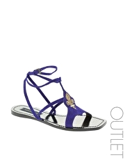 Patrick Cox Leather Embellished Tie Sandals
