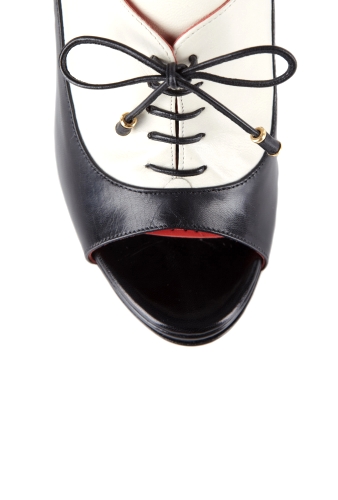 Peeptoe Lace Up Contrast Shoe by Moschino Cheap & Chic