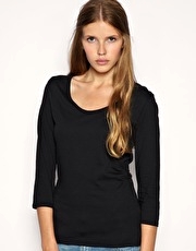 People Tree Organic Cotton Long Sleeve Scoop Top