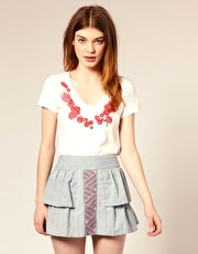 People Tree School Of Fair Trade By Emma Watson Rose Print T-Shirt