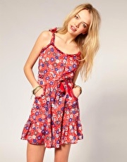 Pepe Jeans Floral Printed Tie Waist Dress
