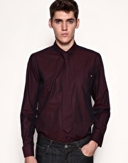 Peter Werth Slim Button Down Collar Plain Shirt & Tie Set