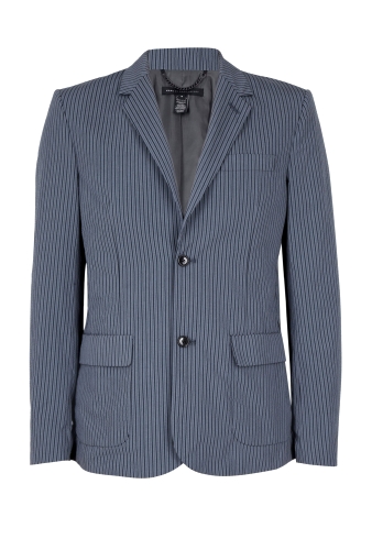 Petrol Blue Cotton Seersucker Blazer by Marc by Marc Jacobs