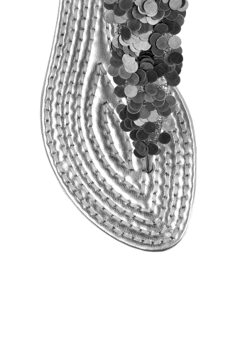 Pewter Metallic Thong Sandals by Belle Sigerson Morrison