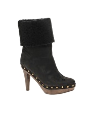 Pied a Terre Olive Plaform Clog Three Quarter Boots