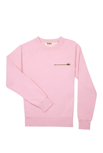 Pink Enzyme Wash Zip Pocket Sweat Top by YMC