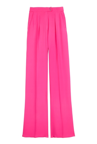 Pink Jonny Silk Wide Leg Trousers by Sportmax