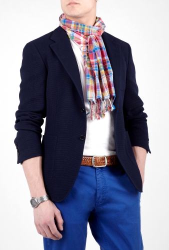 Pink Multi Check Madras Scarf by Woolrich