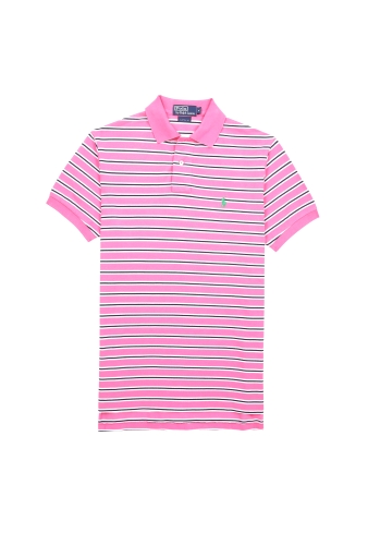 Pink Ribbon Stripe Mercerized Polo by Polo Ralph Lauren
