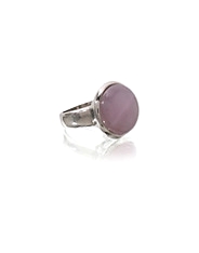 Pink Round Smooth Ring