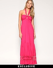 Pink Soda Crochet Hem Maxi Dress Online Exclusive to ASOS