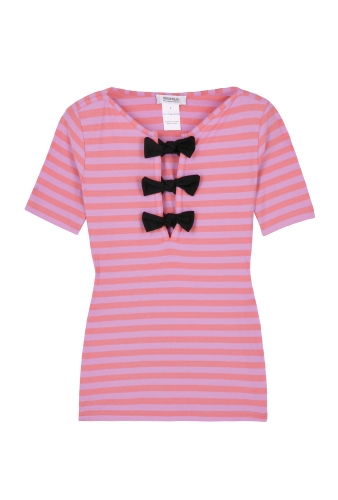 Pink Striped Bow Front Top by Sonia by Sonia Rykiel