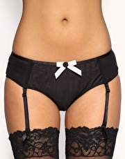 Pour Moi 'Linear' Striped Mesh Short With Suspender