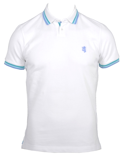 Pringle Jsy Slim 3 Colour Pique White