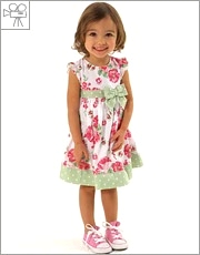 Pumpkin Patch Rose Print Dress With Knickers
