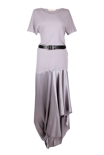 Purple Baily Silk Trimmed Long Dress by Preen Line