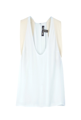 Racer Contrast Trim Silk Top by Winter Kate