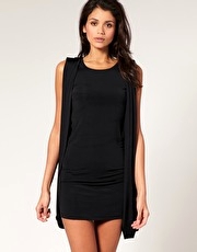 Rare Draped Open Sleeve Dress