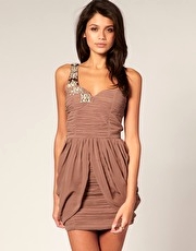Rare Embellished One Strap Tulip Dress