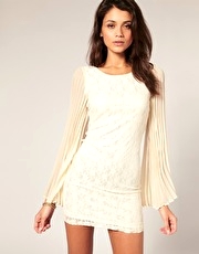 Rare Lace Pleat Sleeve Dress