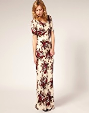 Rare Ruched Bow Back Maxi Dress
