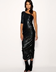 Rare Sequin Maxi Dress With One Sleeve